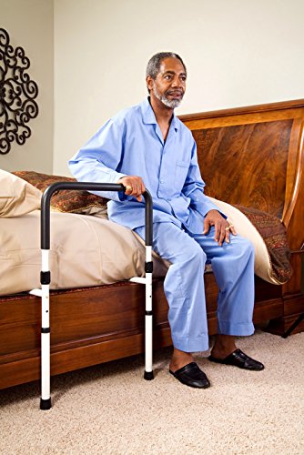 Medical Adjustable Bed Assist Rail Handle and Hand Guard Grab Bar by Vaunn Close up